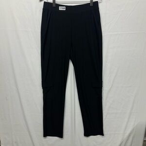 Attitudes by Renee Cargo Pull On Pants Small Black Stretch Pockets